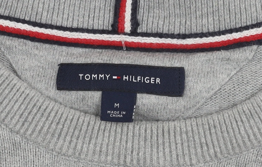 Tommy Hilfiger Men's Grey Logo Pullover Jumper M