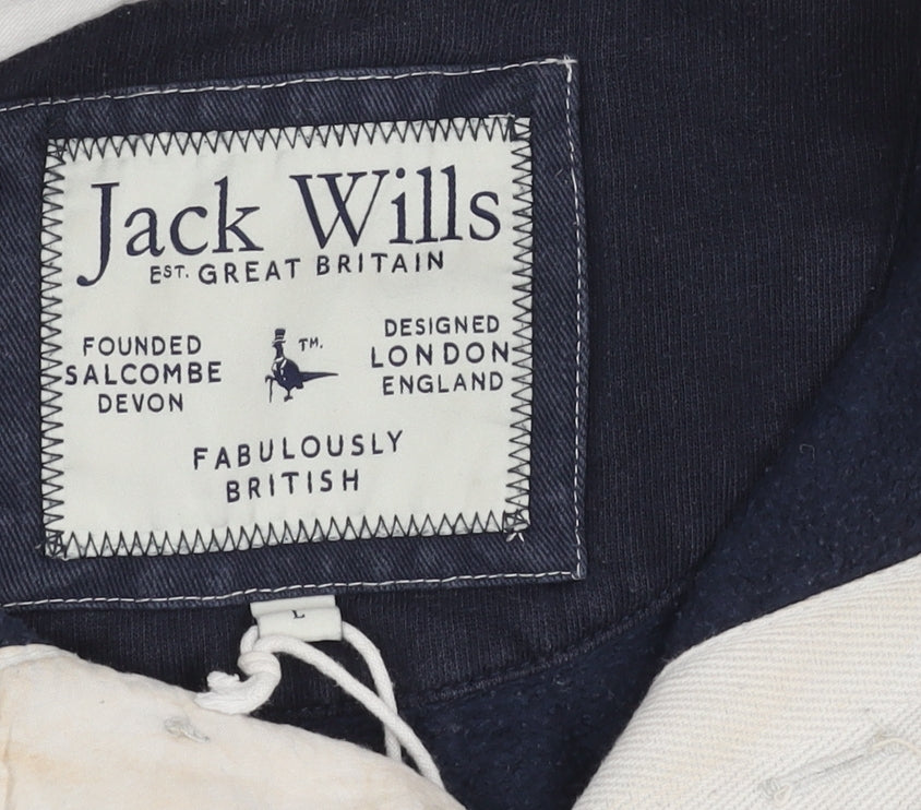 Jack Wills Men's Blue Colourblock Polo L