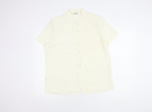 Womens UK Size 14 Eastex Ivory Basic Button-Up