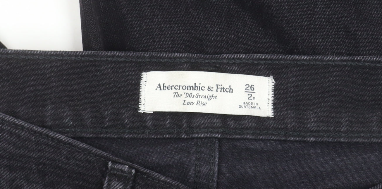 Abercrombie & Fitch Black Straight Low Rise Jeans Size 2