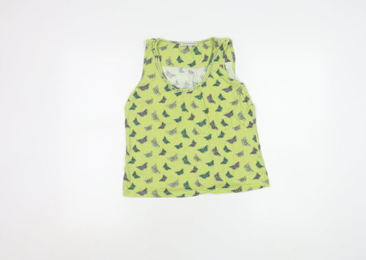 Womens UK Size 10 Laura Ashley Green Cropped Tank