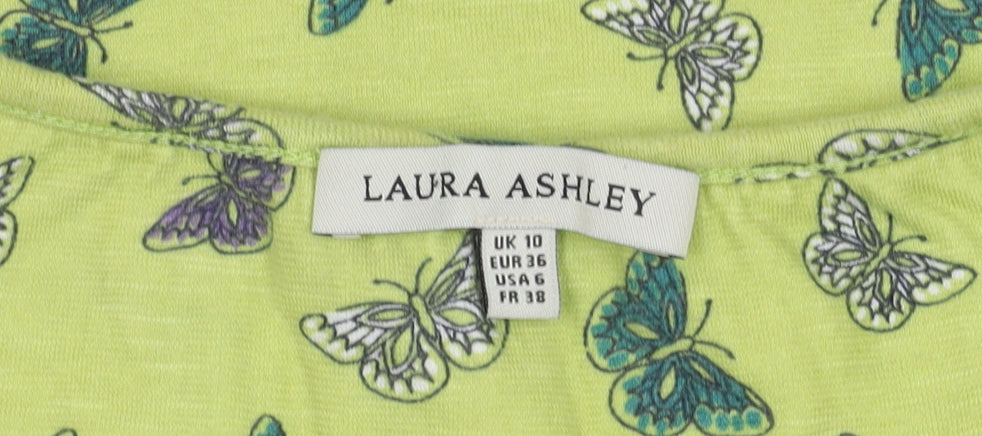 Laura Ashley Women's Green Butterfly Tank Top Size 10