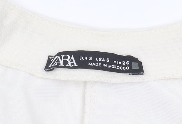 Womens UK Size S Zara Ivory Basic Blouse