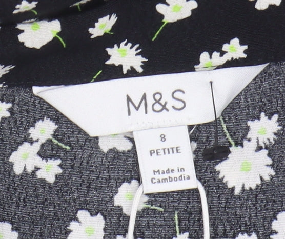 Womens UK Size 8 Marks and Spencer Black Basic Blouse
