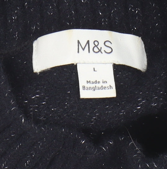Womens UK Size L Marks and Spencer Black Pullover Jumper