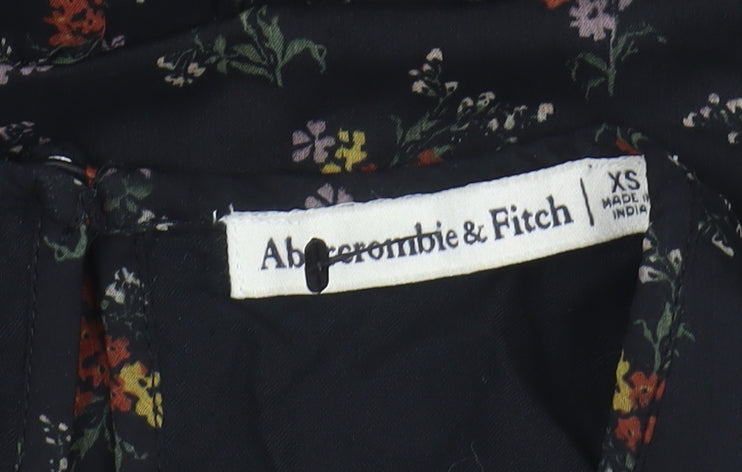 Abercrombie & Fitch Women's Black Floral A-Line Dress XS