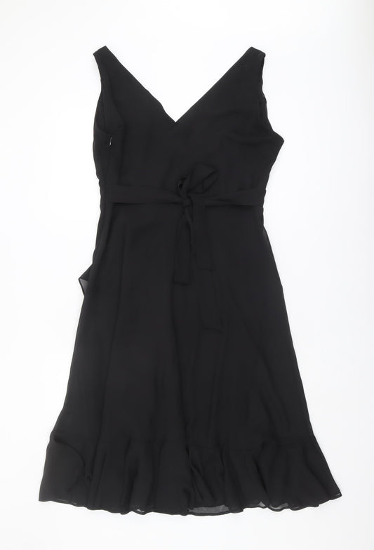 Debenhams Women's Black V-Neck Midi A-Line Dress