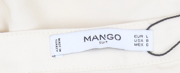 Mango Women's Ivory Shirt Dress, Size 12, Collar, Casual