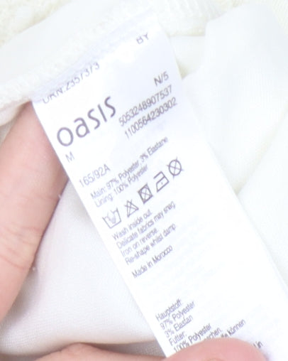 Womens UK Size M Oasis White Basic Blouse