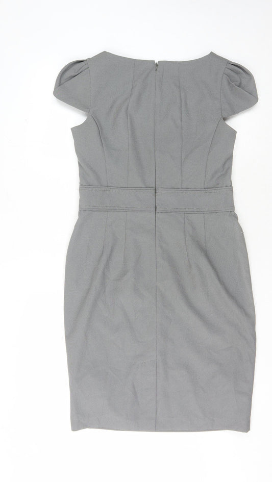 South Women's Grey Knee Length Pencil Dress Size 12