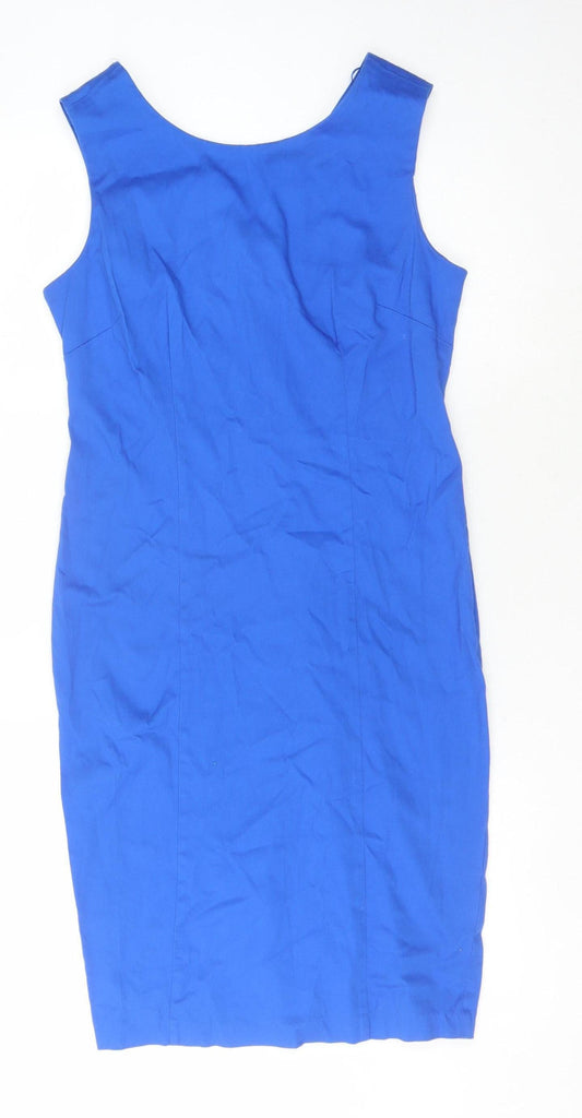 Additional front view of Roman Women's Blue Sheath Dress -, size 12, Sleeveless