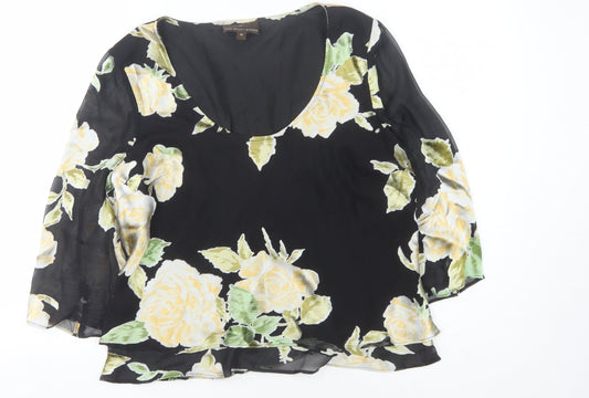 Womens UK Size 14 Fenn Wright Manson Black Tunic Blouse
