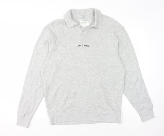 Additional front view of Jack Wills Grey Cotton Sweatshirt unisex s