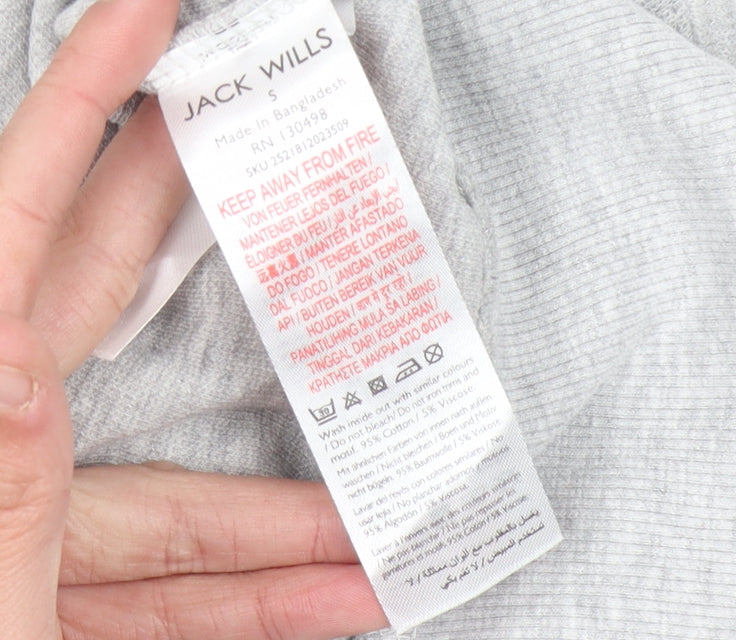 Unisex Adults UK Size S Jack Wills Grey Henley Sweatshirt