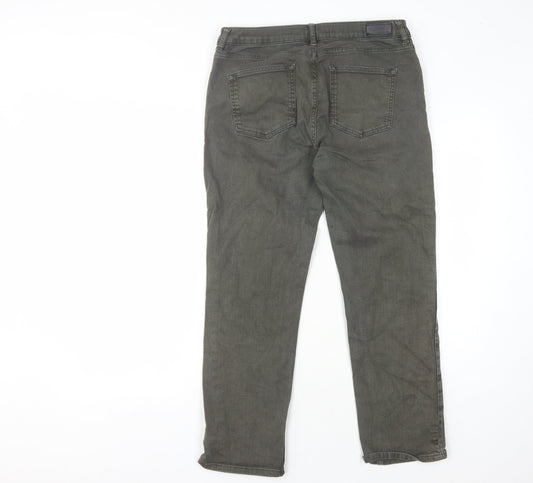 Womens UK Size L Jigsaw Cropped Straight Grey Jeans