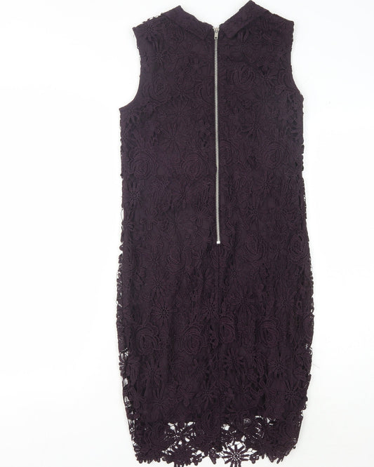Warehouse Women's Purple Lace Sheath Dress Size 6