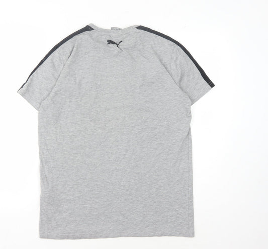 Puma Men's Grey M T-Shirt with Logo Accent