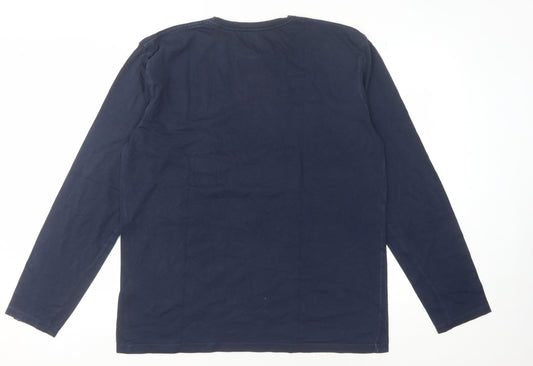 Quiksilver Men's Blue Long Sleeve Graphic Tee