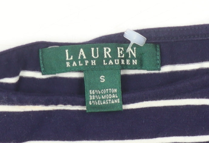 Ralph Lauren Women's Blue Striped Shift Dress Size S