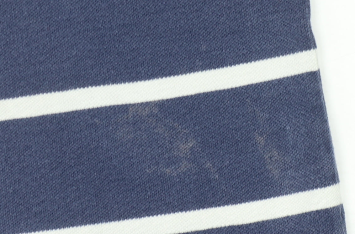 GAP Men's Blue Striped Polo Shirt, Size L, Classic Fit