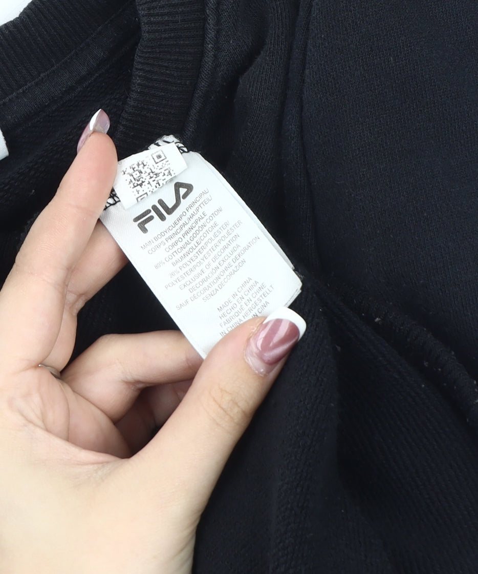 Fila Women's Black Logo Sweatshirt, Size M, Pullover