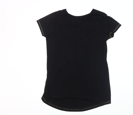 Womens UK Size M Game Of Thrones Black Basic T-Shirt