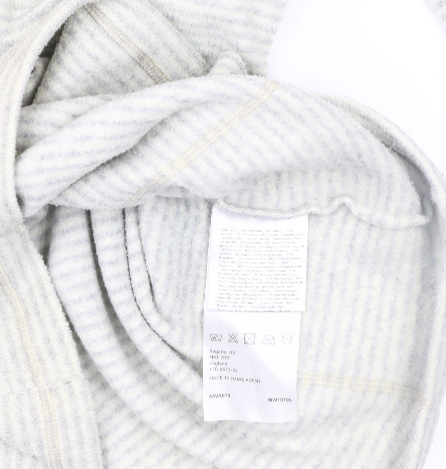 Regatta Women's Grey Striped Pullover Sweatshirt - Size 12