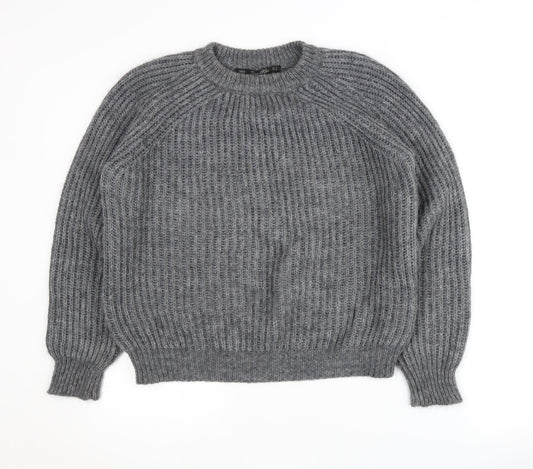 Womens UK Size S Zara Knit Grey Pullover Jumper
