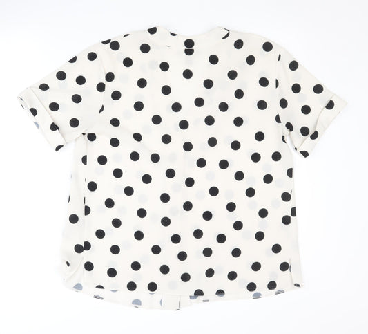 New Look Maternity Polka Dot Blouse, Size 8, Black, Casual