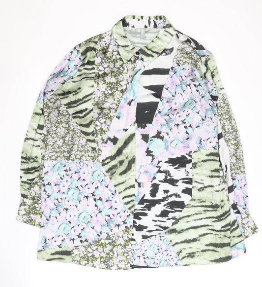 Womens UK Size 16 ASOS Multicoloured Basic Button-Up