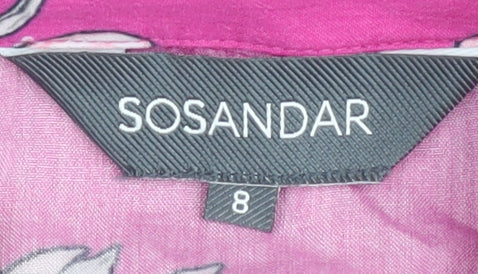 SOSANDAR Women's Pink Floral Shirt Dress, Size 8