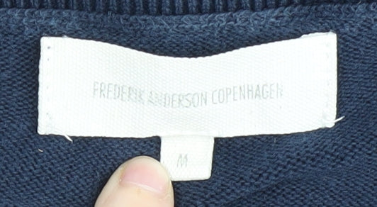 Frederik Anderson Men's Blue Graphic Print Jumper M