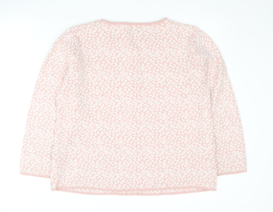 Womens UK Size 14 Afibel Pink Cardigan Jumper