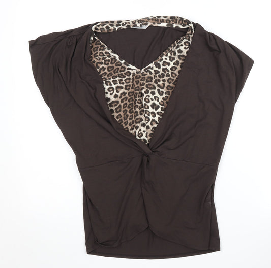 Marks and Spencer Women's Brown Wrap Top UK 16