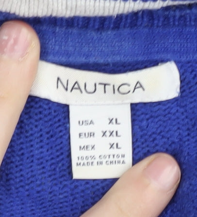 Womens UK Size XL Nautica Blue Pullover Jumper