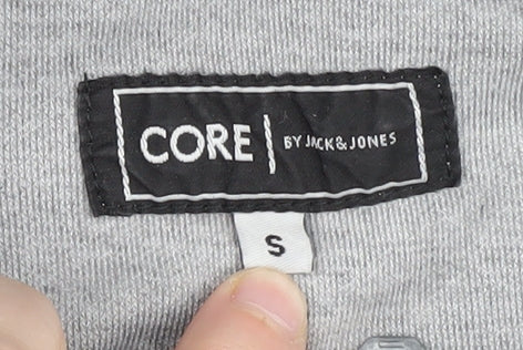 Mens UK Size S JACK & JONES Grey Full Zip Hoodie