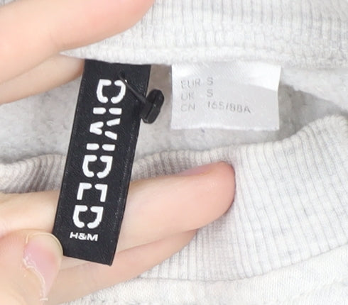 Unisex Adults UK Size S H&M Grey Pullover Sweatshirt