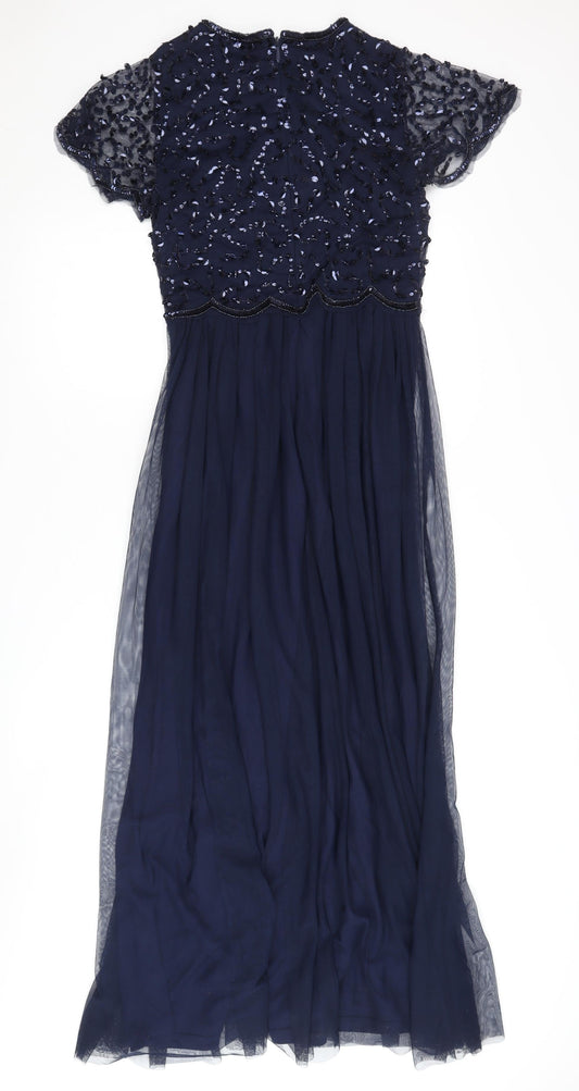 Dorothy Perkins Women's Blue A-Line Long Dress Size 6