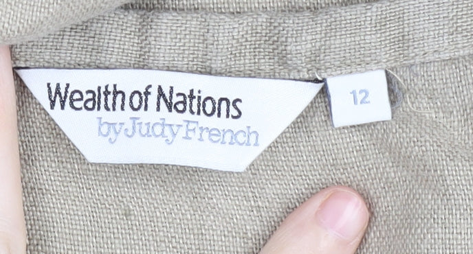 Wealth of Nations Beige Floral Embroidered Skirt, Size 12