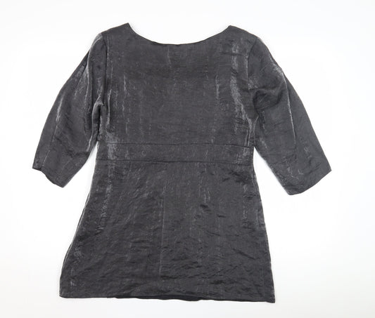 Principles Women's Grey Tunic, Size 14 Petite, Square Neck