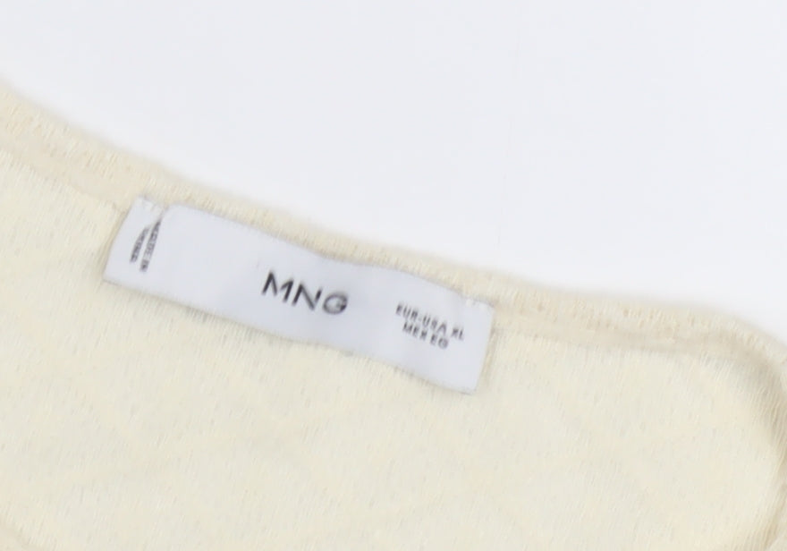 Womens UK Size XL MNG Ivory Basic T-Shirt