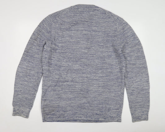 Tommy Hilfiger Men's Blue L Knit Cotton Pullover Jumper