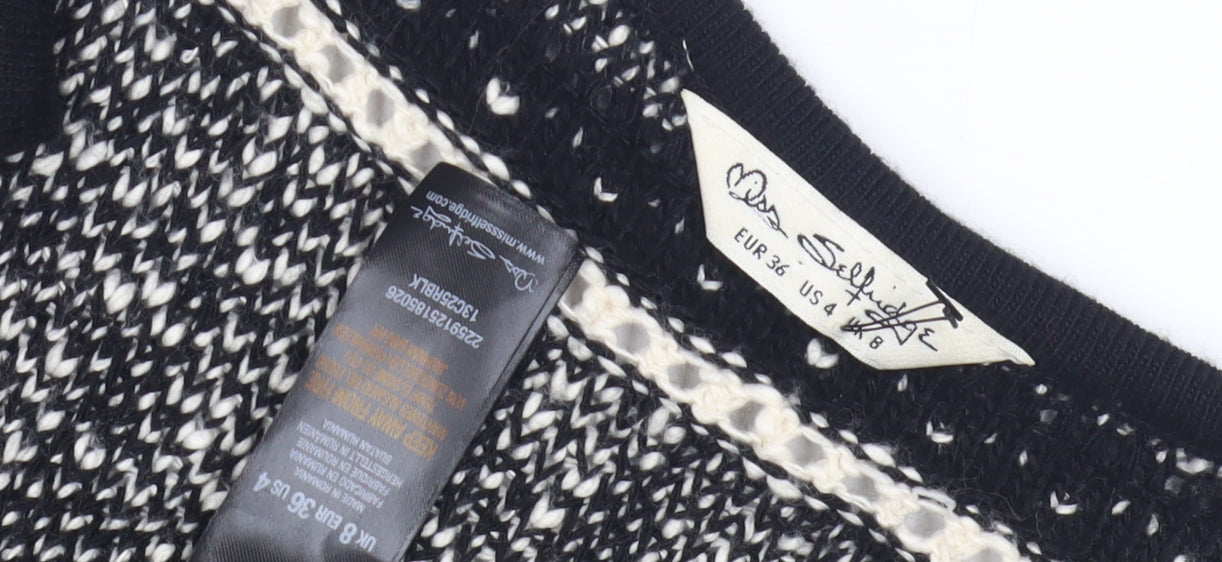 Womens UK Size 8 Miss Selfridge Black Cardigan Jumper