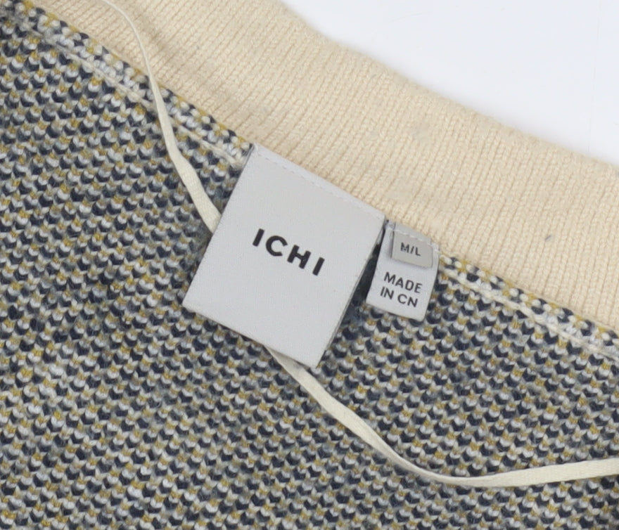 Womens UK Size M ICHI Beige Cardigan Jumper