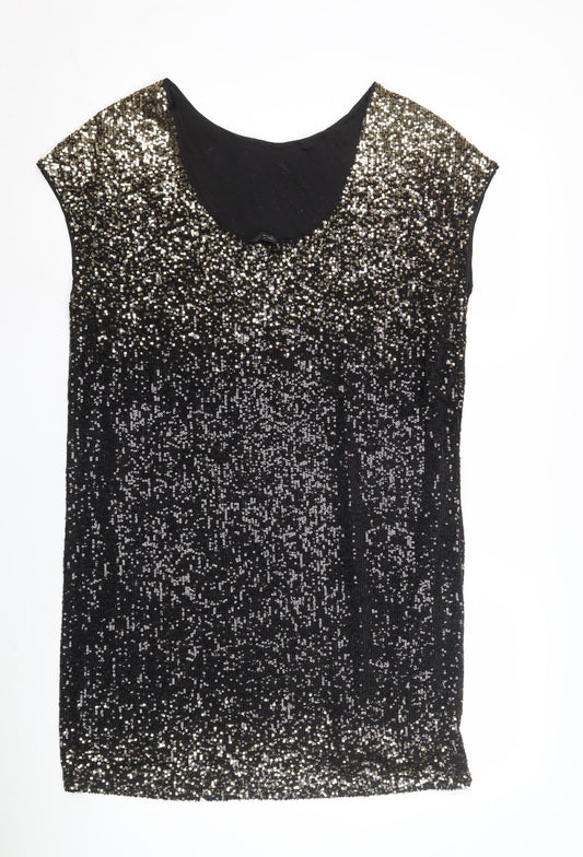 Next Women's Black Sequin Party Dress Size 12