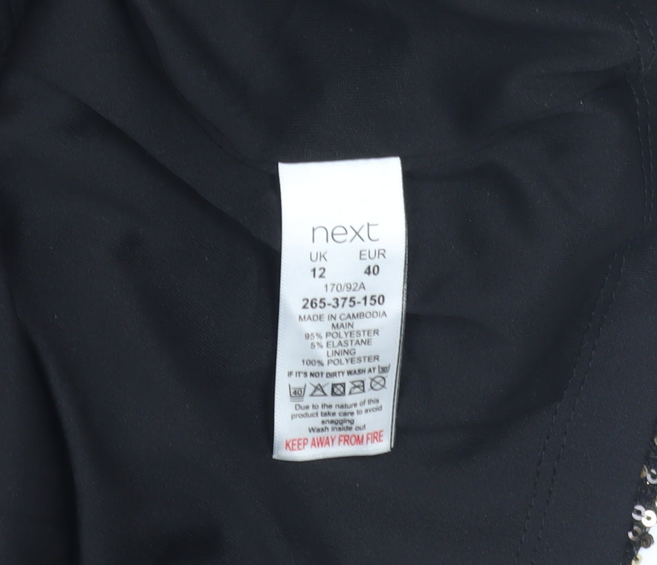Next Women's Black Sequin Party Dress Size 12