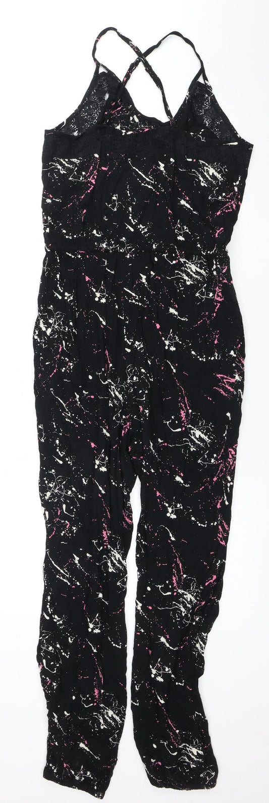 Womens UK Size M Superdry One-Piece Black Jumpsuit