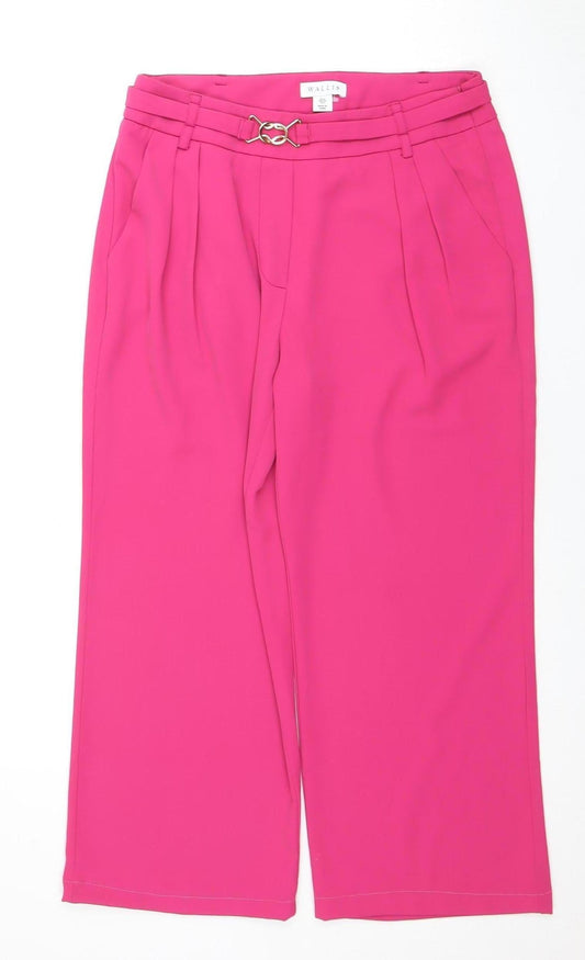 Womens UK Size 10 Wallis Regular Fit Casual Party/Cocktail Pink Trousers