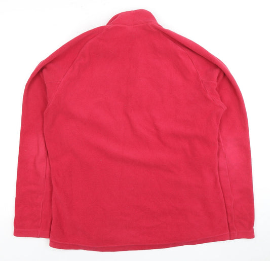 Additional front view of Columbia Red unisex fleece pullover sweatshirt, size 16