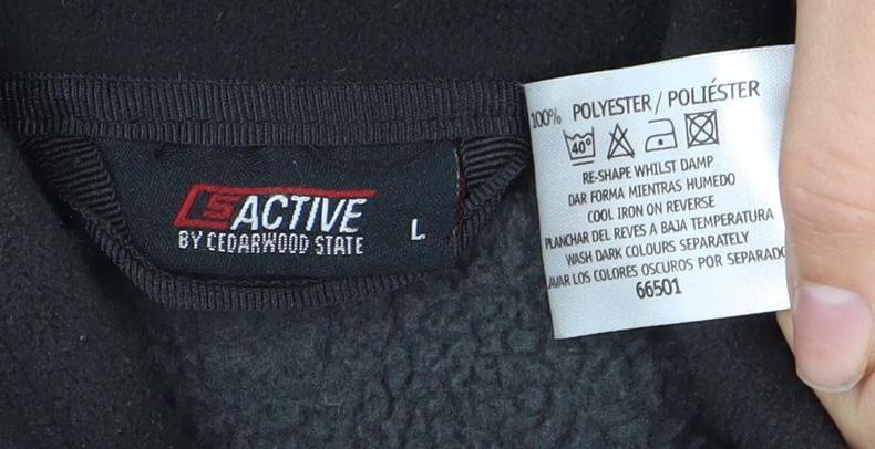 Active Men's Black Fleece Waistcoat L Full Zip Outdoor